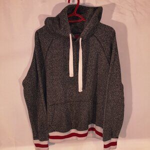 Cabin Fever Men's Size Small Fleece Lined Black & Grey Tweed Hoodie